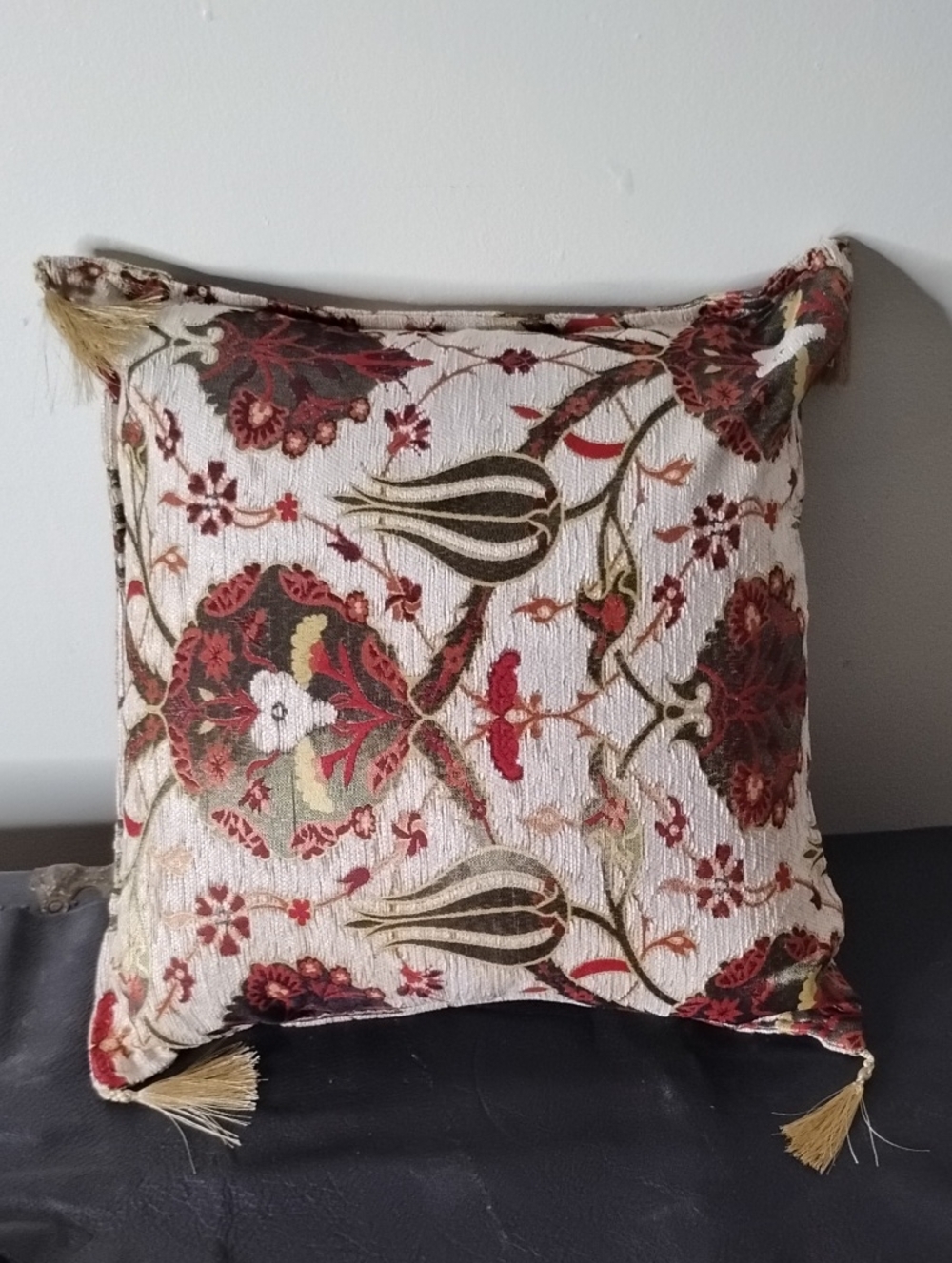 Decorative Floral Tapestry Throw Pillow - Multicolor